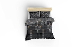 L'essentiel linge de maison Trace - Anthracite Juego de funda de edredón doble